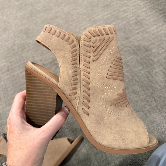 7 Taupe Peep Toe Bootie - Picture 11 of 13